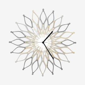 Fireworks III Clock - White / Silver