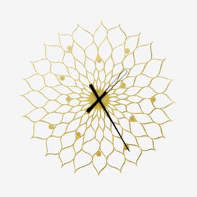 Gigantic Sunflower Clock - Gold