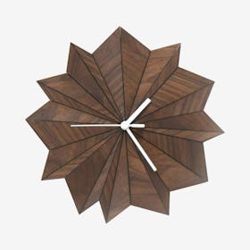 Origami Wall Clock - Walnut