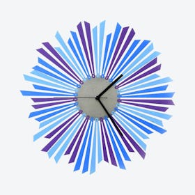 The Moon Wall Clock - Silver / Purple / Blue