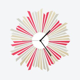 The Star Wall Clock - White / Silver / Pink