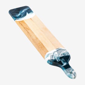 Baguette Maple Cheeseboard - Navy / White / Metallic