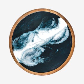 Acacia Lazy Susan - Navy / White / Metallic