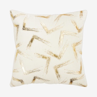 Square Poly Filled Pillow - Brushstroke Gold
