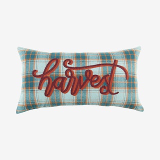 Rectangle Poly Filled Pillow - Teal / Red