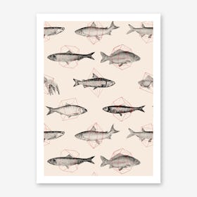 Fishes In Geometrics Art Print