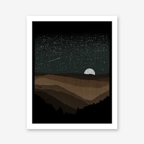 Moonrise Sepia Art Print