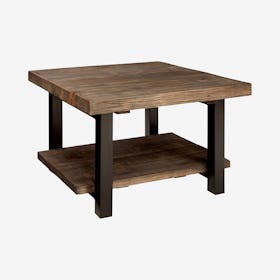 Pomona Square Wood & Metal Coffee Table - Natural