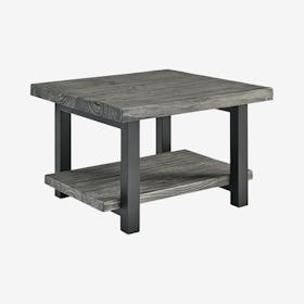 Pomona Square Wood & Metal Coffee Table - Slate Gray