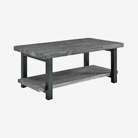Pomona Wood & Metal Coffee Table - Slate Gray
