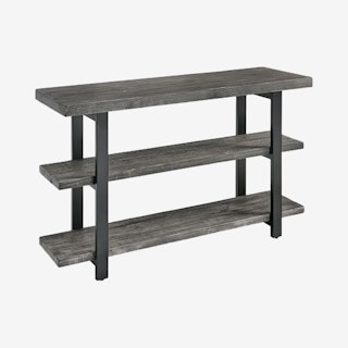 Pomona Metal & Wood Console Table - Slate Gray