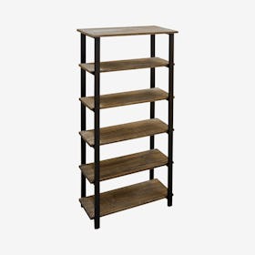 Pomona Metal & Wood 5-Shelf Bookcase