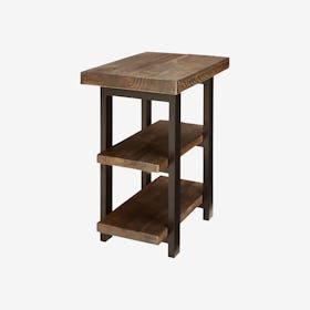 Pomona Metal & Wood 2-Shelf End Table - Natural