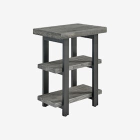 Pomona Metal & Wood 2-Shelf End Table - Slate Gray
