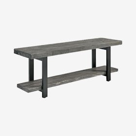 Pomona Metal & Wood Bench - Slate Gray