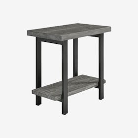Pomona Metal & Wood End Table - Slate Gray