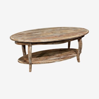 Rustic Oval Reclaimed Driftwood Coffee Table