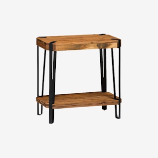 Ryegate Live Edge Solid Wood & Metal End Table