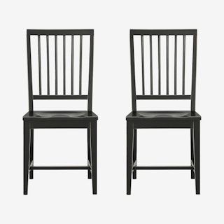 Vienna Wood Dining Chairs - Black - Set of 2