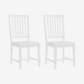 Vienna Wood Dining Chairs - White - Set of 2