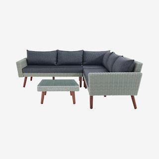 Albany All-Weather Outdoor Sectional Sofa with Coffee Table