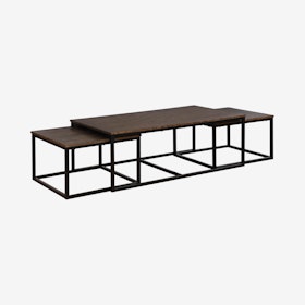 Arcadia Acacia Wood  Coffee Table with Nesting Tables - Set of 3