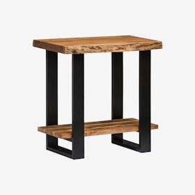 Alpine Live Edge Wood End Table - Natural