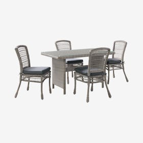 Asti All-Weather Outdoor Dining Set - Set of 5