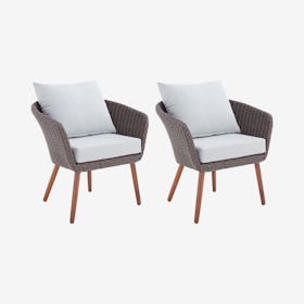 Athens All-Weather Outdoor Armchairs - Set of 2