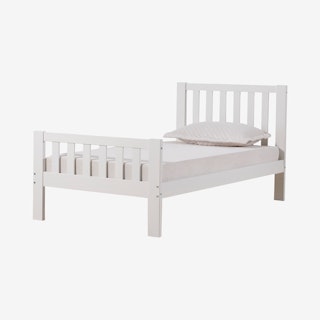 Aurora Wood Bed - White