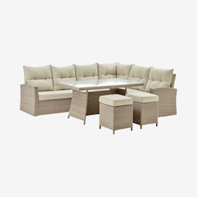 Canaan All-Weather Outdoor Dining Sectional Set - Set of 4