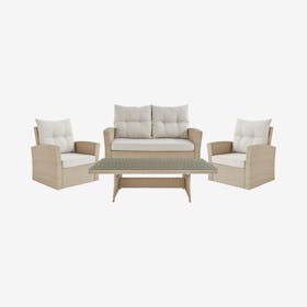 Canaan All-Weather Outdoor Seating Set with Coffee Table - Set of 4