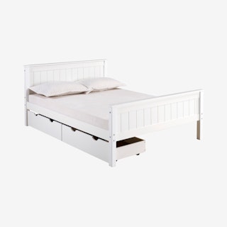 Harmony Wood Storage Bed - White