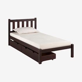 Poppy Wood Storage Bed - Espresso