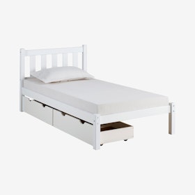 Poppy Wood Storage Bed - White