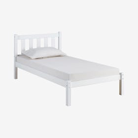 Poppy Wood Platform Bed - White