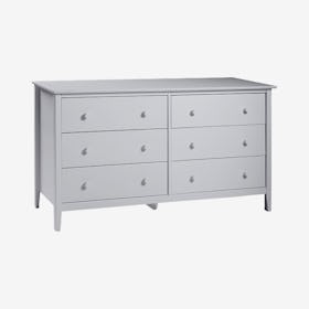 Simplicity 6-Drawer Dresser - Dove Gray