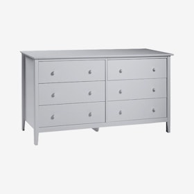 Simplicity 6-Drawer Dresser - Dove Gray