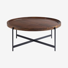 Brookline Round Coffee Table - Medium Chestnut