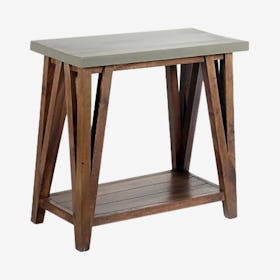 Brookside Wood with Concrete-Coating Console Table