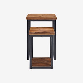 Claremont Rustic Wood Nesting Tables - Set of 2