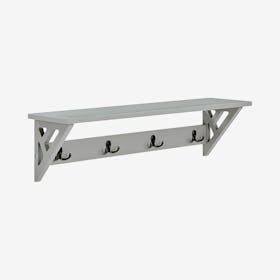 Coventry Coat Hook with Shelf - Gray