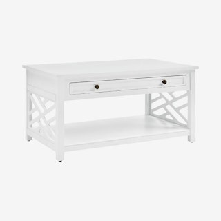 Coventry Wood 1-Drawer Coffee Table - White