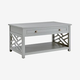 Coventry Wood 1-Drawer Coffee Table - Gray