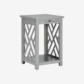 Coventry Wood End Table with Shelf - Gray