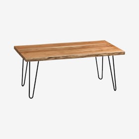 Hairpin Live Edge Wood & Metal Coffee Table - Natural