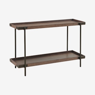 Kyra Oak & Metal Console Table with Shelf