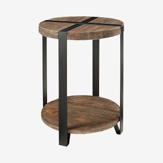 Modesto Round Reclaimed Wood End Table