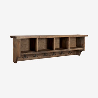 Modesto Reclaimed Wood Coat Hooks with Storage Cubbies