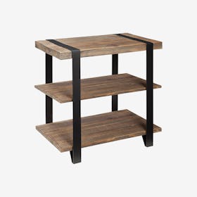 Modesto Reclaimed Wood End Table with Shelf